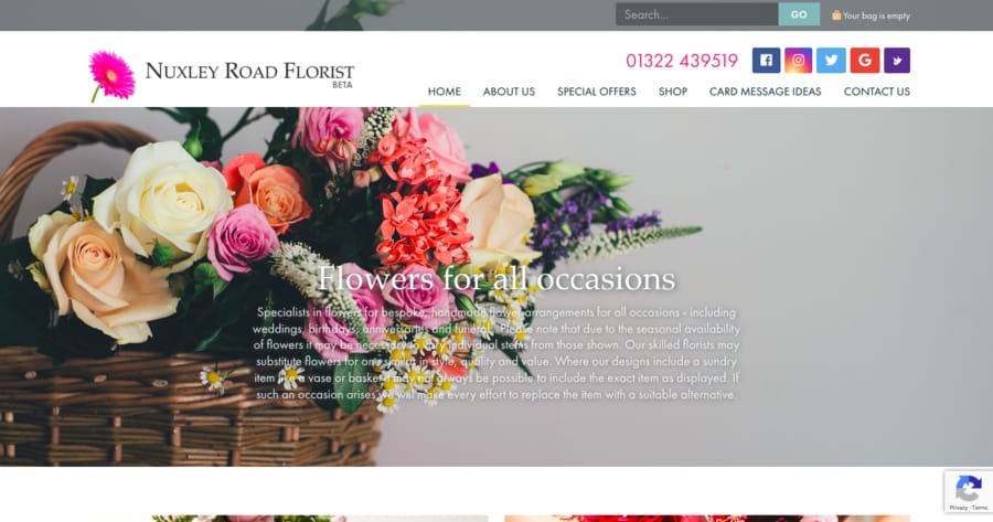 Nuxley Florist desktop screenshot